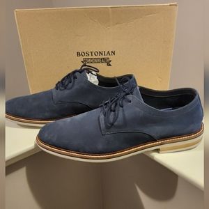 Bostonian Nubuck Dezmin Plain Toe Navy Shoe
